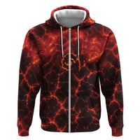 Lava Monster Costume Hoodie Fiery Lava Spiral LT05 Zip Hoodie Red - Polynesian Pride