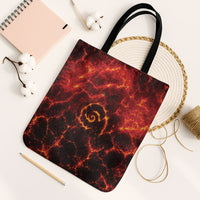Lava Monster Costume Tote Bag Fiery Lava Spiral LT05 Black Strap One Size Red - Polynesian Pride