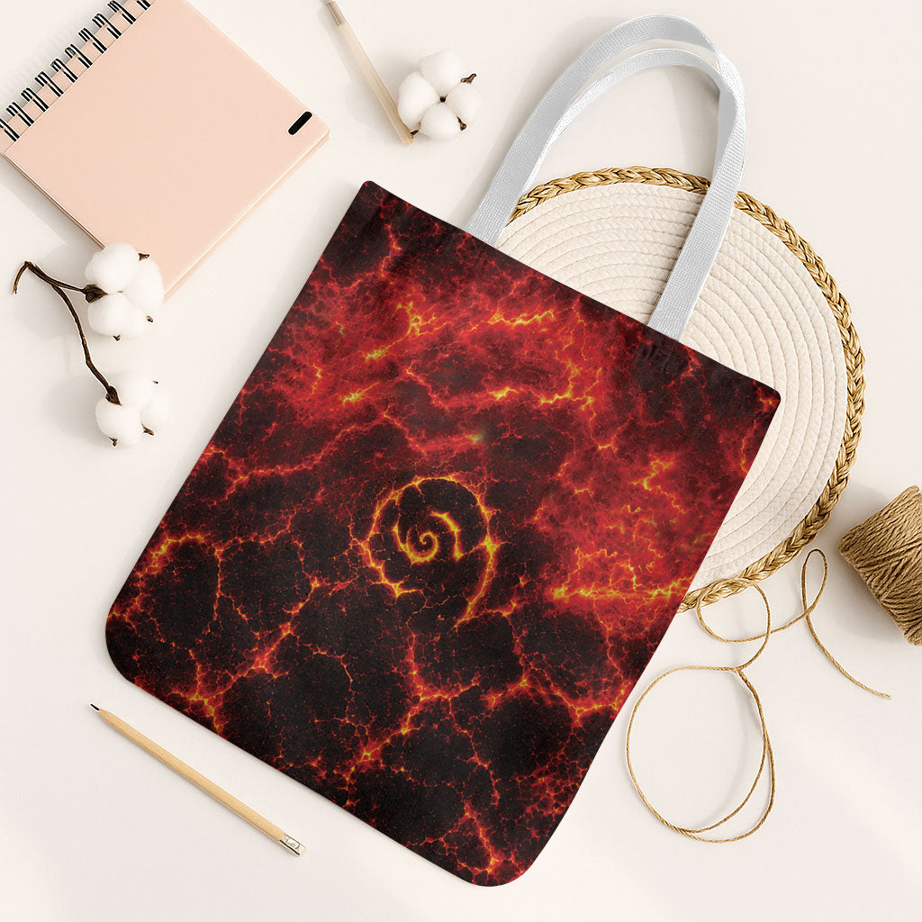 Lava Monster Costume Tote Bag Fiery Lava Spiral LT05 White Strap One Size Red - Polynesian Pride