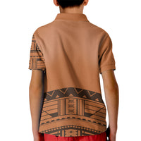 Polynesian Chief Inspired Costume Kid Polo Shirt Tribal Pattern With Tooth Necklace LT05 - Polynesian Pride