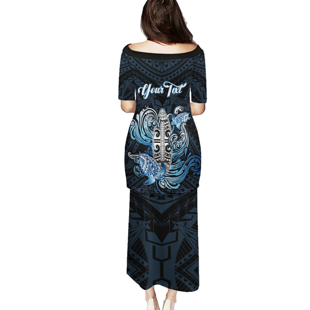 Personalised Polynesia Go Surfing Puletasi The Pacific Wave Of Water LT05 - Polynesian Pride