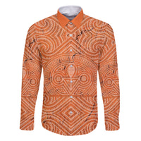 Personalised Lapita Culture Family Matching Off Shoulder Maxi Dress and Hawaiian Shirt Iconic Double Face Pattern LT05 Dad's Shirt - Long Sleeve Brown - Polynesian Pride