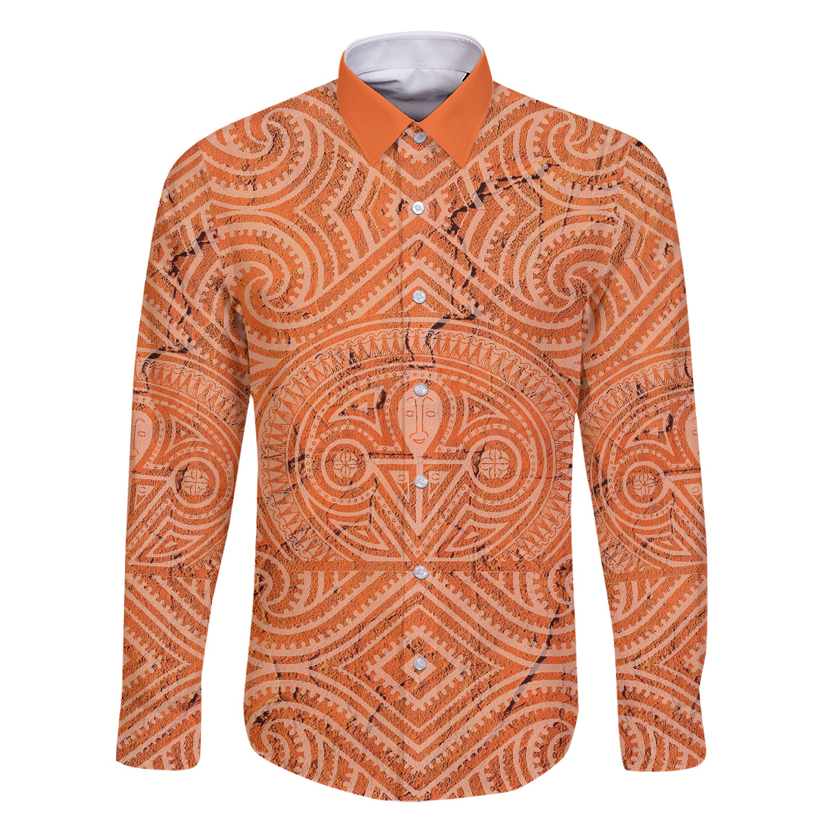 Personalised Lapita Culture Family Matching Summer Maxi Dress and Hawaiian Shirt Iconic Double Face Pattern LT05 Dad's Shirt - Long Sleeve Brown - Polynesian Pride