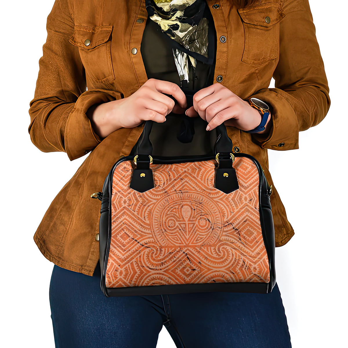 Lapita Culture Shoulder Handbag Iconic Double Face Pattern LT05 - Polynesian Pride