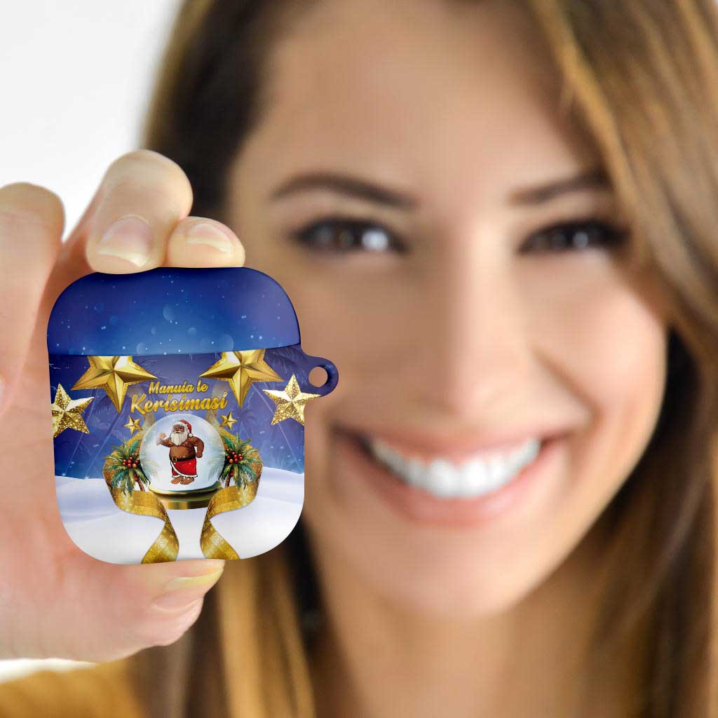 Samoa Christmas AirPods Case Snow Globe With Samoan Santa - Polynesian Pride