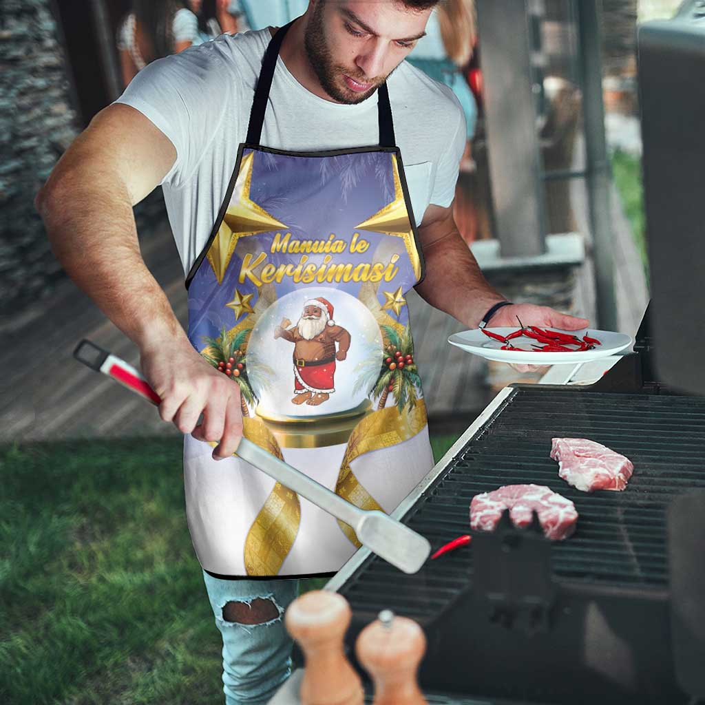 Samoa Christmas Apron Snow Globe With Samoan Santa - Polynesian Pride