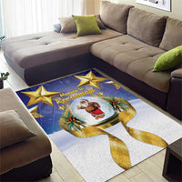 Samoa Christmas Area Rug Snow Globe With Samoan Santa - Polynesian Pride