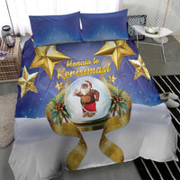 Samoa Christmas Bedding Set Snow Globe With Samoan Santa - Polynesian Pride