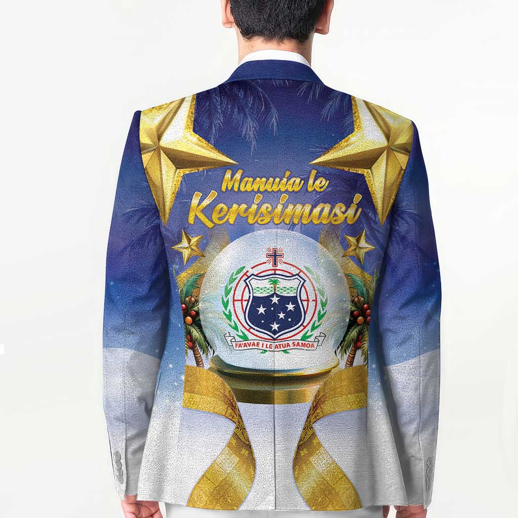 Samoa Christmas Blazer Snow Globe With Samoan Santa - Polynesian Pride