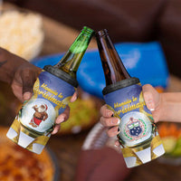 Samoa Christmas 4 in 1 Can Cooler Tumbler Snow Globe With Samoan Santa - Polynesian Pride