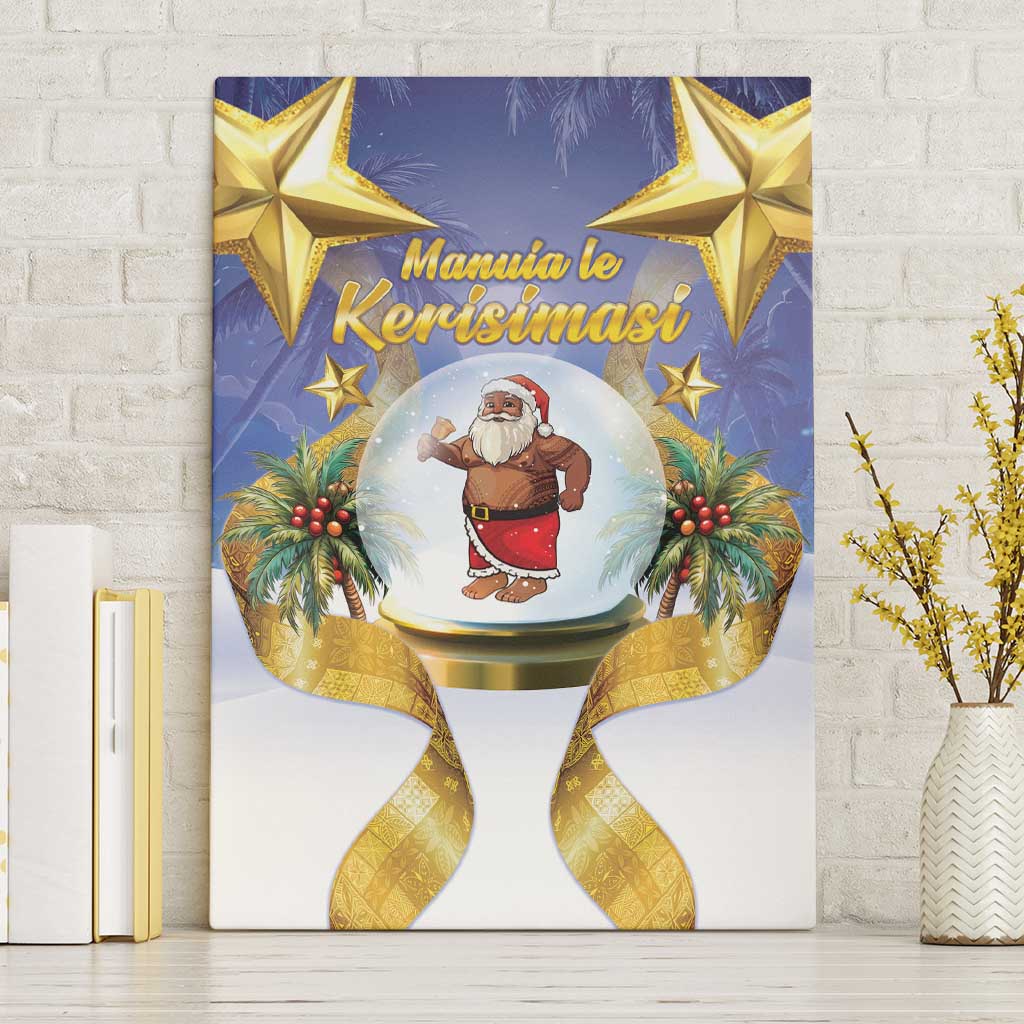 Samoa Christmas Canvas Wall Art Snow Globe With Samoan Santa - Polynesian Pride