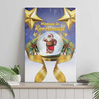Samoa Christmas Canvas Wall Art Snow Globe With Samoan Santa - Polynesian Pride