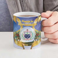 Samoa Christmas Ceramic Mug Snow Globe With Samoan Santa - Polynesian Pride