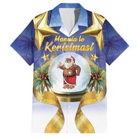 Samoa Christmas Family Matching Off The Shoulder Long Sleeve Dress and Hawaiian Shirt Snow Globe With Samoan Santa - Polynesian Pride