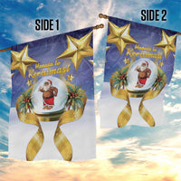 Samoa Christmas Garden Flag Snow Globe With Samoan Santa - Polynesian Pride