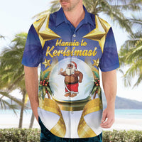 Samoa Christmas Hawaiian Shirt Snow Globe With Samoan Santa - Polynesian Pride