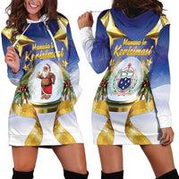 Samoa Christmas Hoodie Dress Snow Globe With Samoan Santa - Polynesian Pride