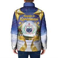 Samoa Christmas Padded Jacket Snow Globe With Samoan Santa - Polynesian Pride
