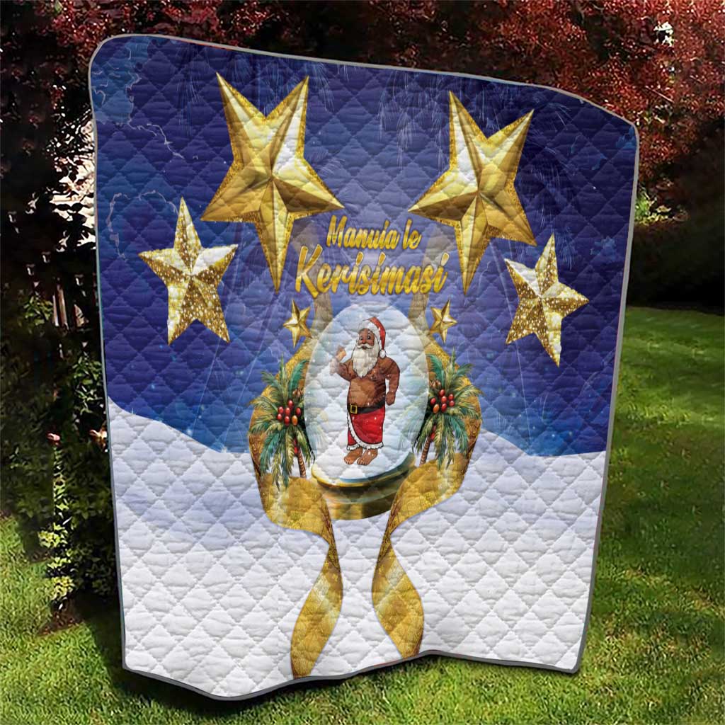 Samoa Christmas Quilt Snow Globe With Samoan Santa - Polynesian Pride