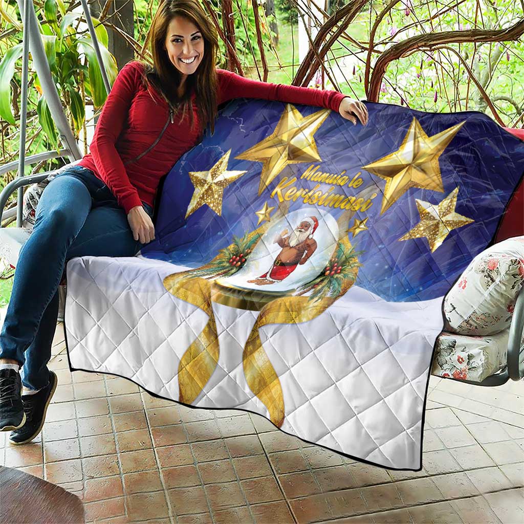 Samoa Christmas Quilt Snow Globe With Samoan Santa - Polynesian Pride