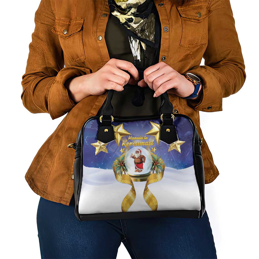 Samoa Christmas Shoulder Handbag Snow Globe With Samoan Santa - Polynesian Pride