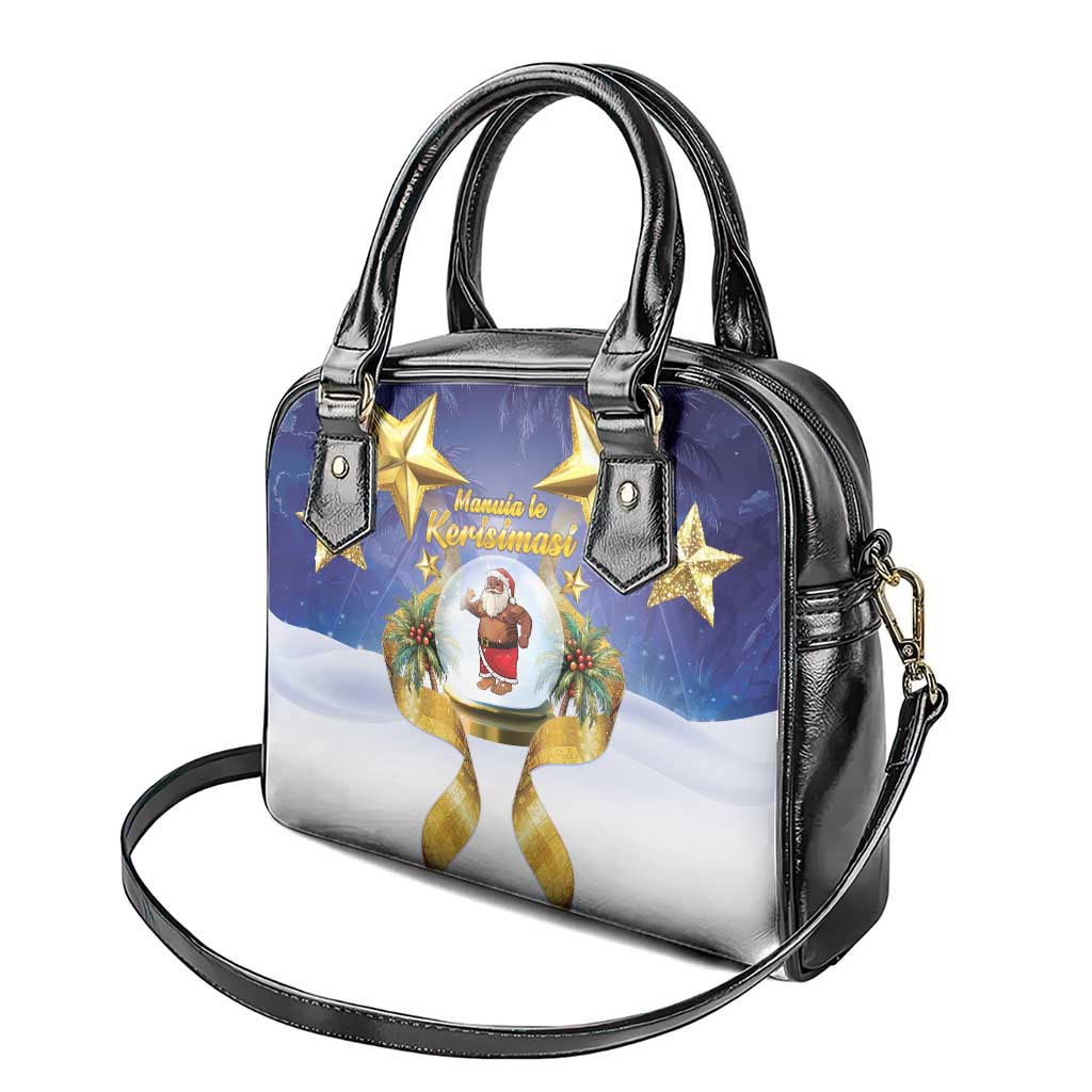 Samoa Christmas Shoulder Handbag Snow Globe With Samoan Santa - Polynesian Pride