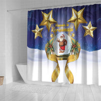 Samoa Christmas Shower Curtain Snow Globe With Samoan Santa - Polynesian Pride