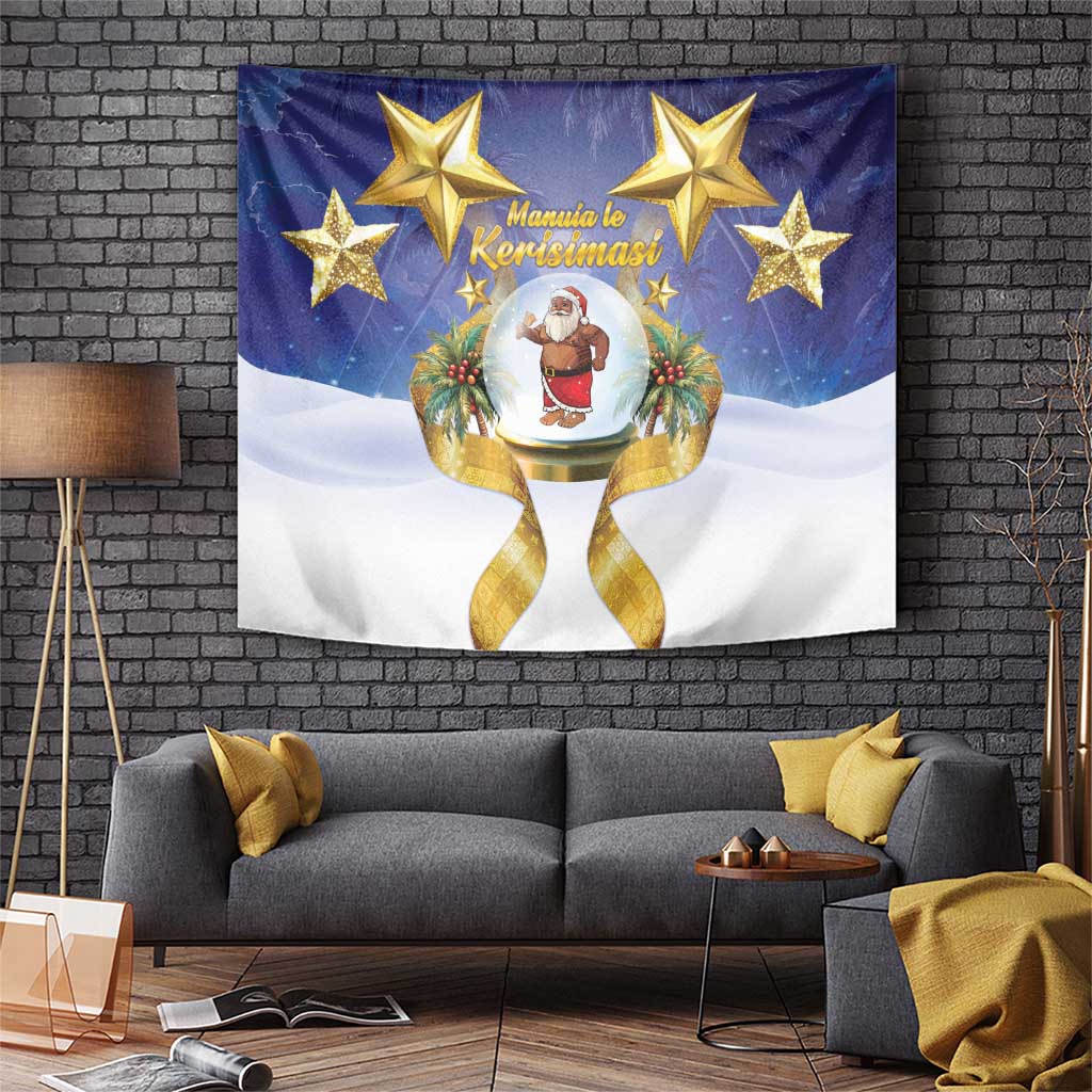 Samoa Christmas Tapestry Snow Globe With Samoan Santa - Polynesian Pride