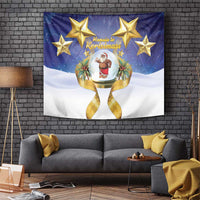 Samoa Christmas Tapestry Snow Globe With Samoan Santa - Polynesian Pride