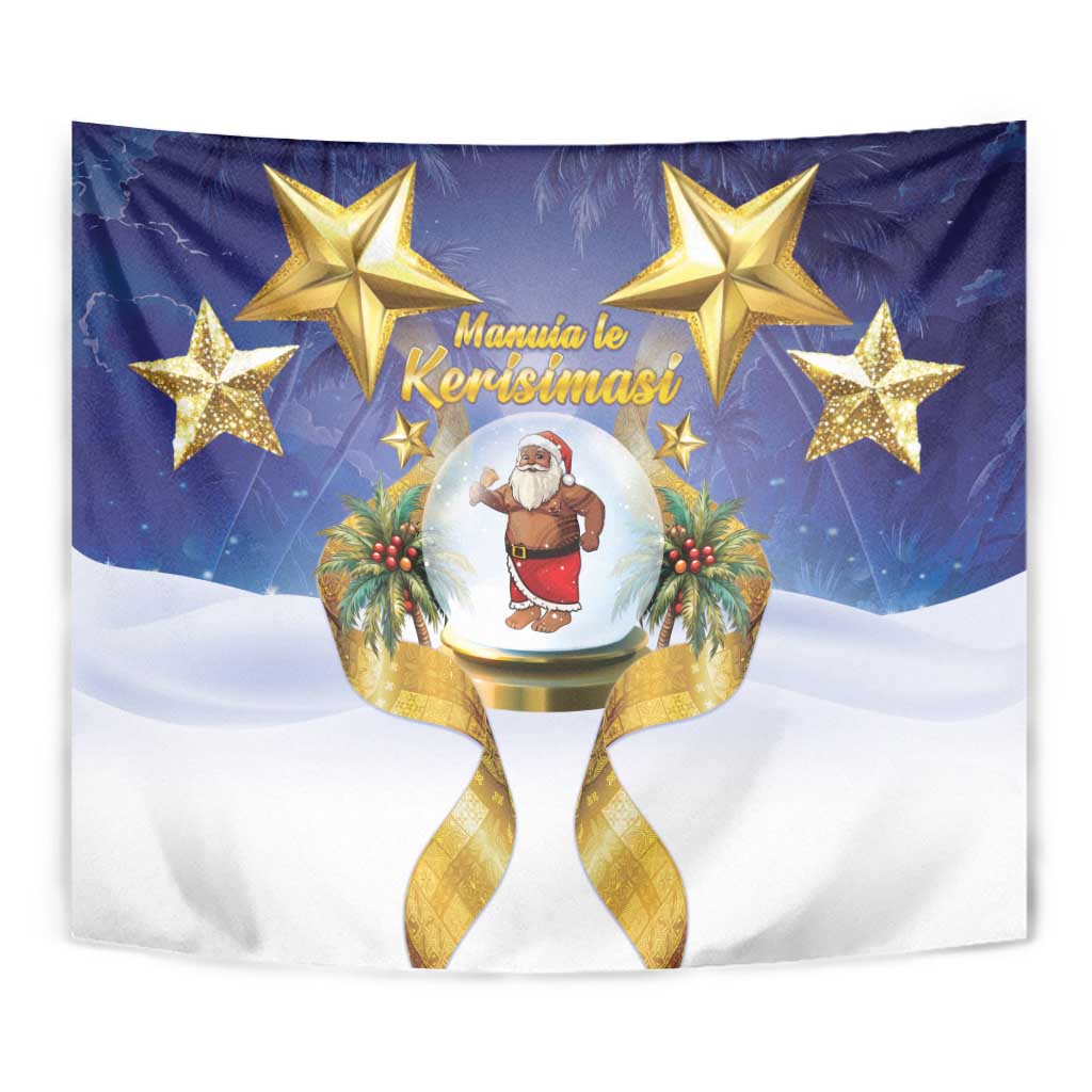 Samoa Christmas Tapestry Snow Globe With Samoan Santa - Polynesian Pride