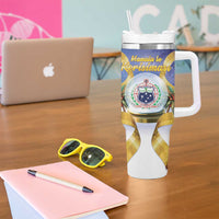 Samoa Christmas Tumbler With Handle Snow Globe With Samoan Santa - Polynesian Pride