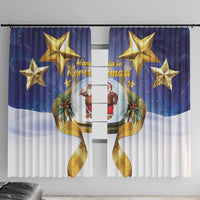 Samoa Christmas Window Curtain Snow Globe With Samoan Santa - Polynesian Pride