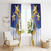 Samoa Christmas Window Curtain Snow Globe With Samoan Santa - Polynesian Pride