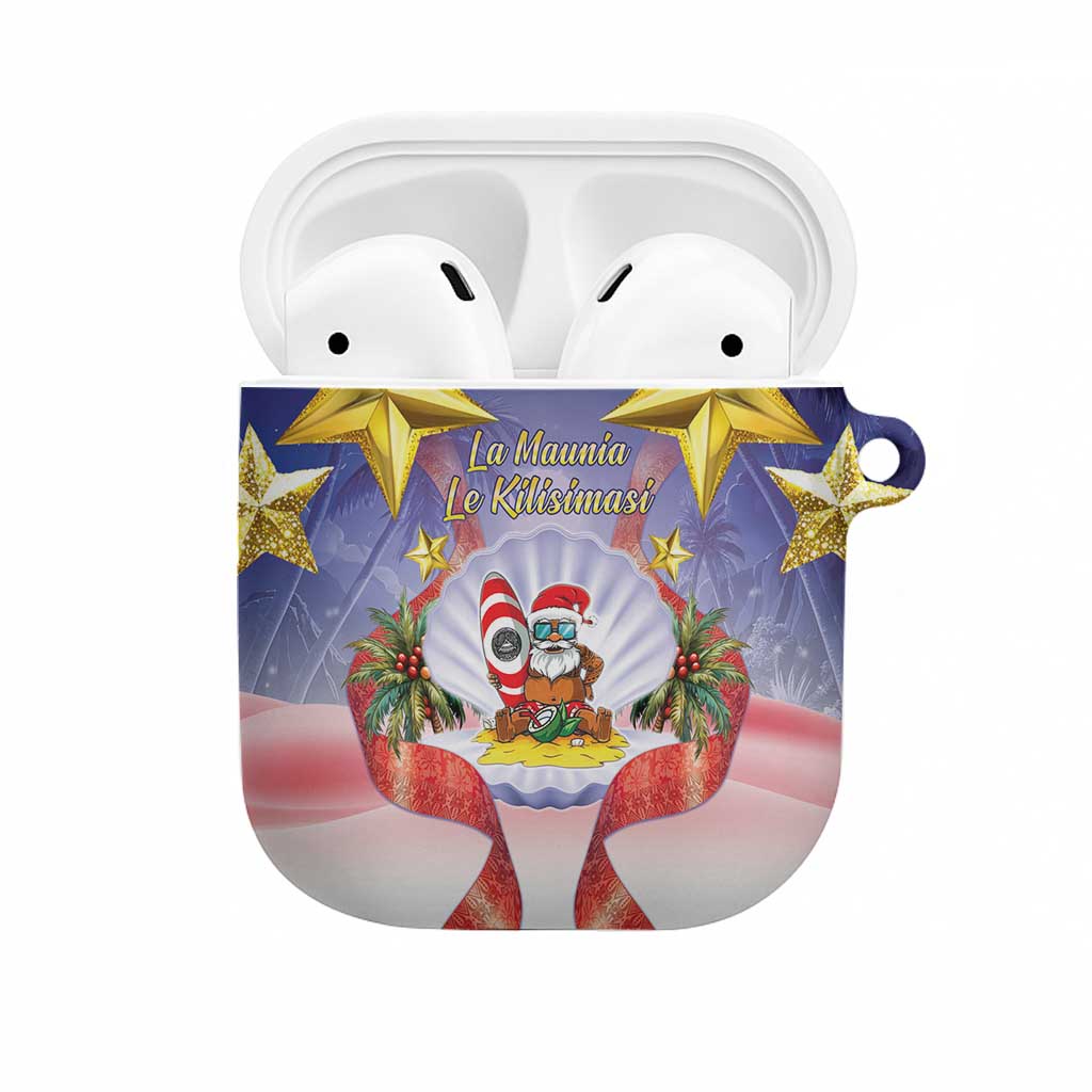American Samoa Christmas AirPods Case Seashell Santa Beach Vibes - Polynesian Pride