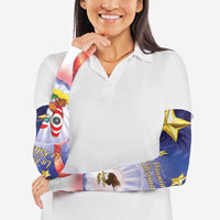 American Samoa Christmas Arm Sleeves Seashell Santa Beach Vibes - Polynesian Pride