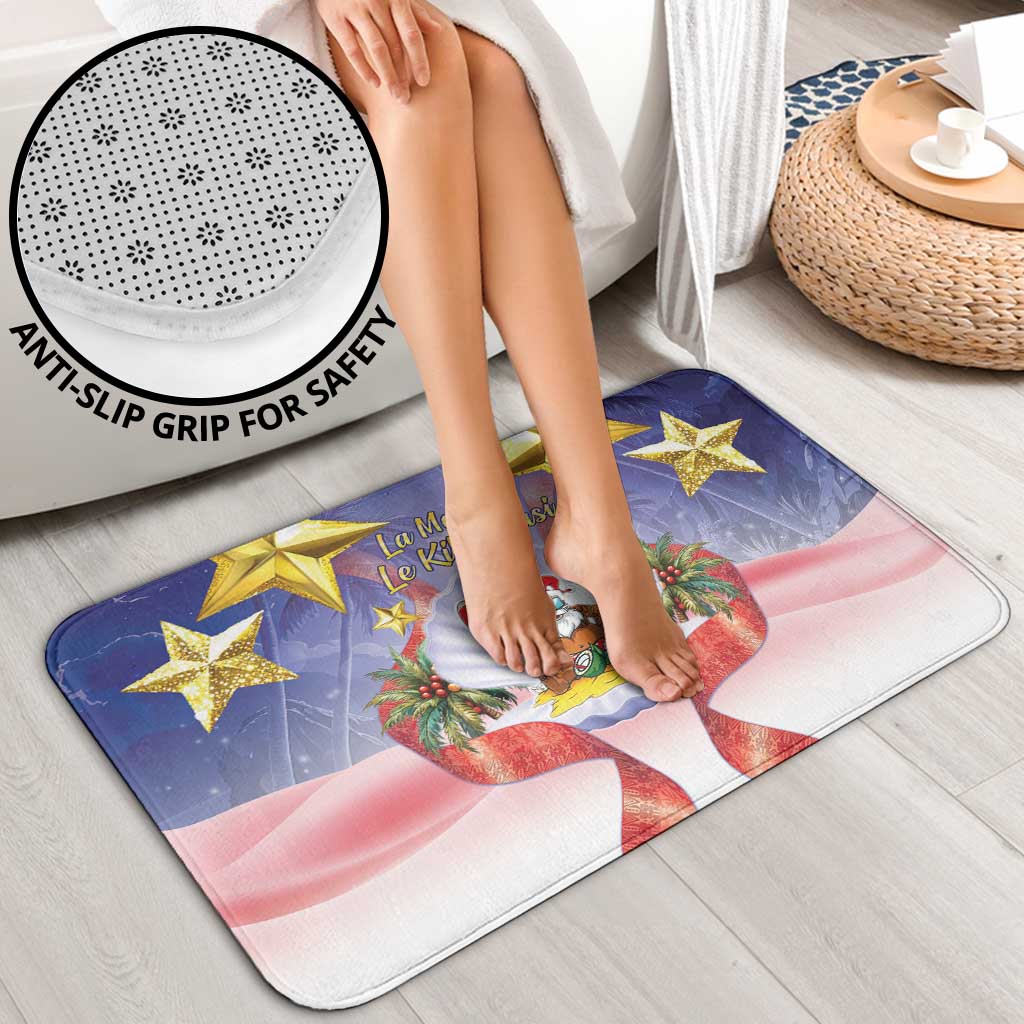 American Samoa Christmas Bathroom Set Seashell Santa Beach Vibes - Polynesian Pride