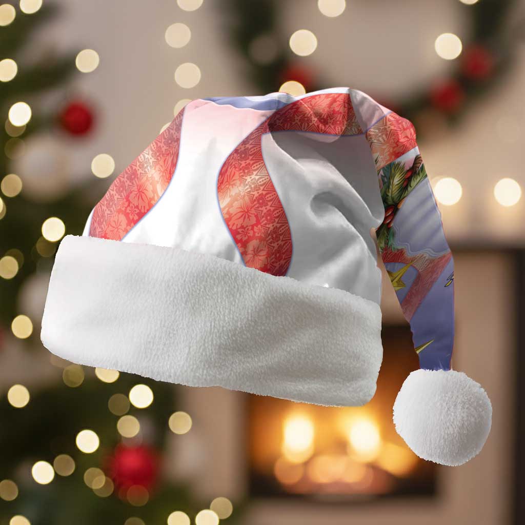 American Samoa Christmas Santa Hat Seashell Santa Beach Vibes - Polynesian Pride