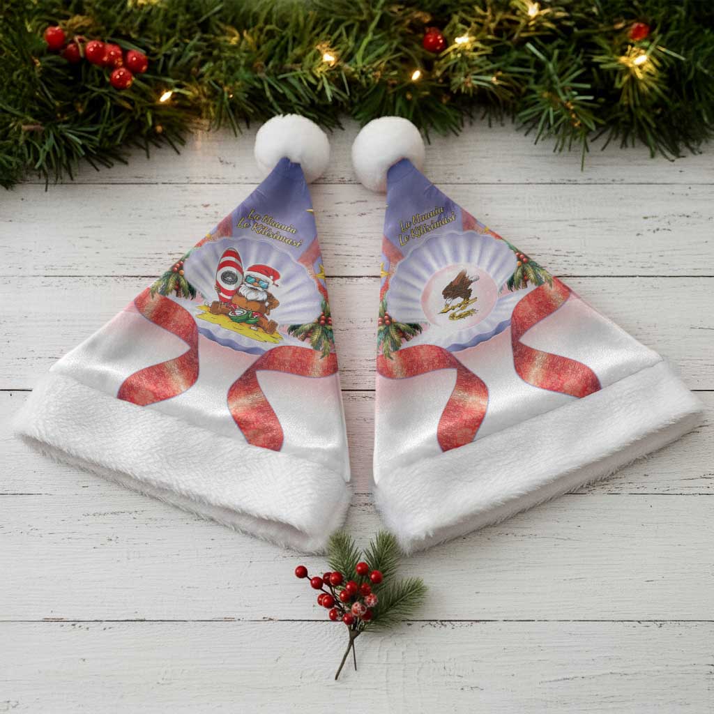 American Samoa Christmas Santa Hat Seashell Santa Beach Vibes - Polynesian Pride