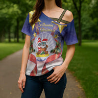 American Samoa Christmas Cross Shoulder Shirt Seashell Santa Beach Vibes - Polynesian Pride