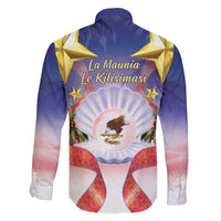 American Samoa Christmas Family Matching Long Sleeve Bodycon Dress and Hawaiian Shirt Seashell Santa Beach Vibes - Polynesian Pride