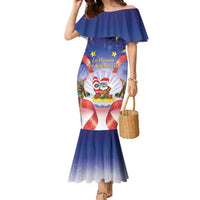 American Samoa Christmas Family Matching Mermaid Dress and Hawaiian Shirt Seashell Santa Beach Vibes - Polynesian Pride