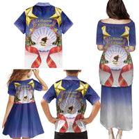 American Samoa Christmas Family Matching Puletasi and Hawaiian Shirt Seashell Santa Beach Vibes - Polynesian Pride