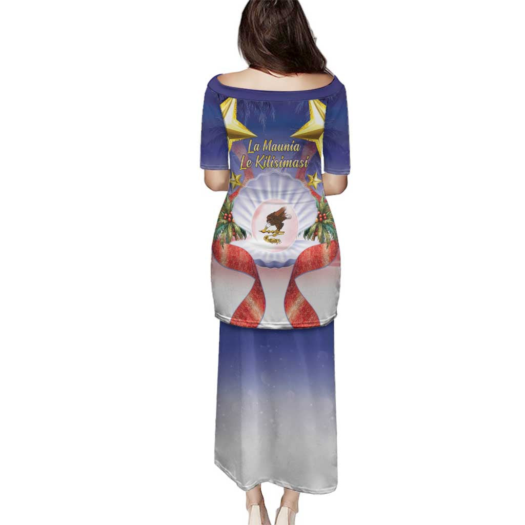 American Samoa Christmas Family Matching Puletasi and Hawaiian Shirt Seashell Santa Beach Vibes - Polynesian Pride