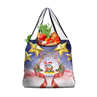 American Samoa Christmas Grocery Bag Seashell Santa Beach Vibes - Polynesian Pride