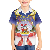 American Samoa Christmas Hawaiian Shirt Seashell Santa Beach Vibes - Polynesian Pride