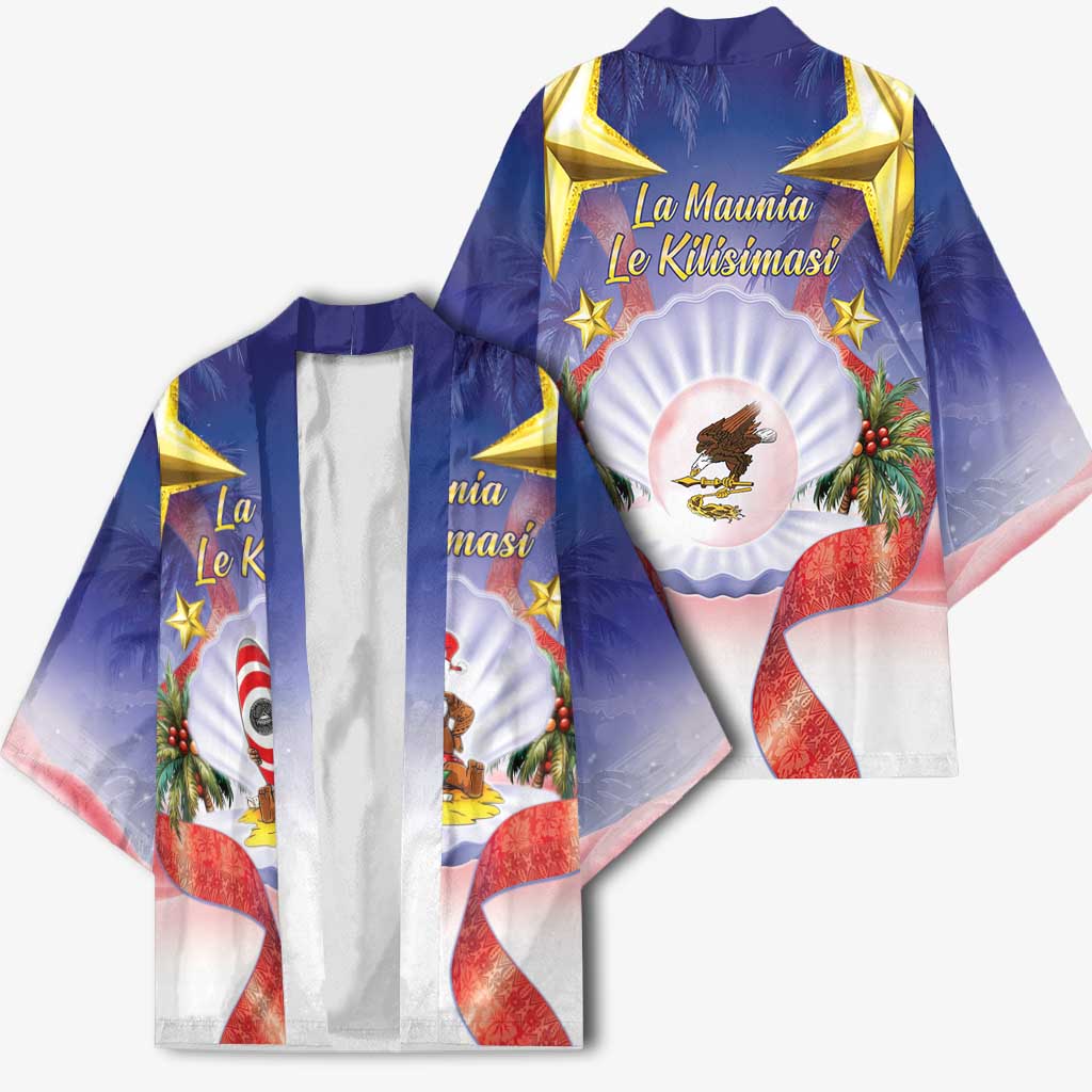 American Samoa Christmas Kimono Seashell Santa Beach Vibes - Polynesian Pride