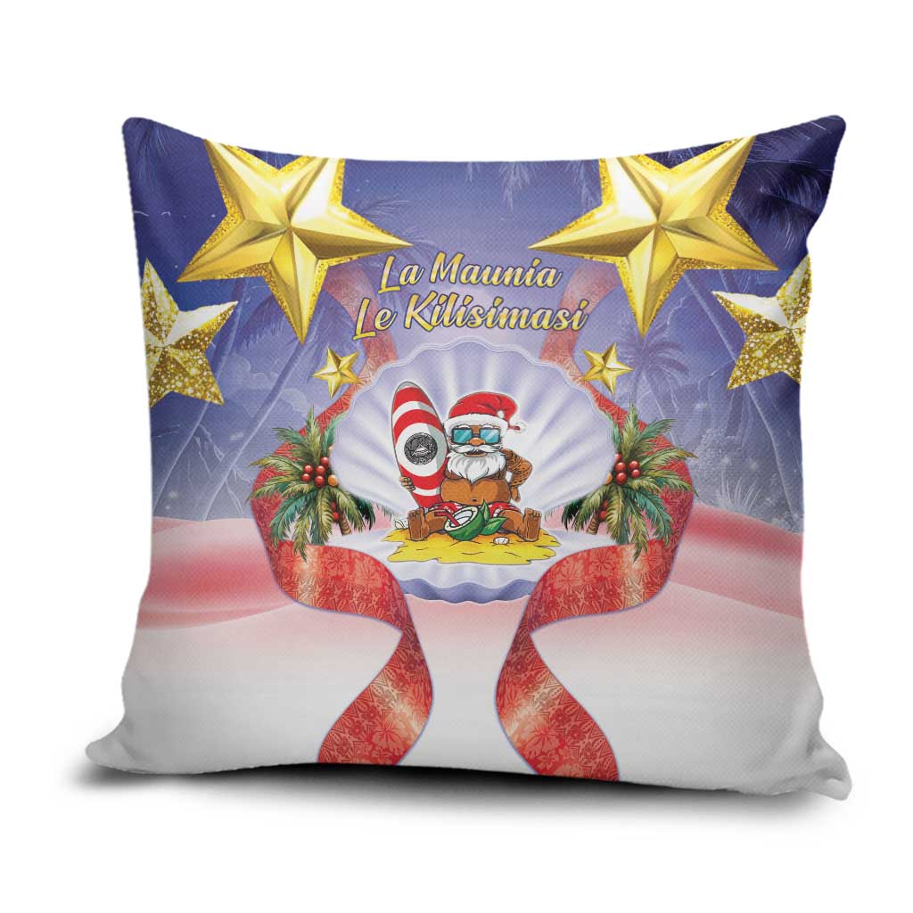 American Samoa Christmas Pillow Cover Seashell Santa Beach Vibes - Polynesian Pride
