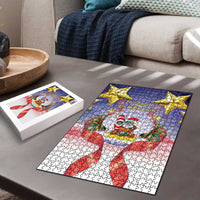 American Samoa Christmas Puzzle Seashell Santa Beach Vibes - Polynesian Pride