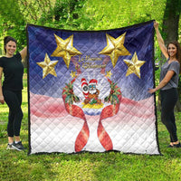 American Samoa Christmas Quilt Seashell Santa Beach Vibes - Polynesian Pride