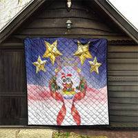 American Samoa Christmas Quilt Seashell Santa Beach Vibes - Polynesian Pride